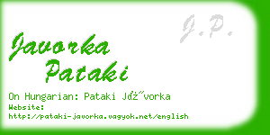 javorka pataki business card